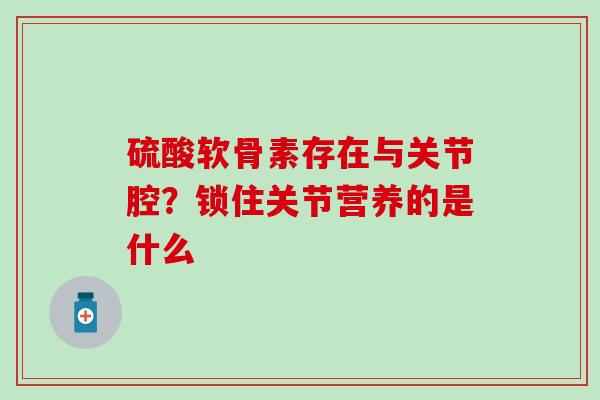 硫酸软骨素存在与关节腔？锁住关节营养的是什么