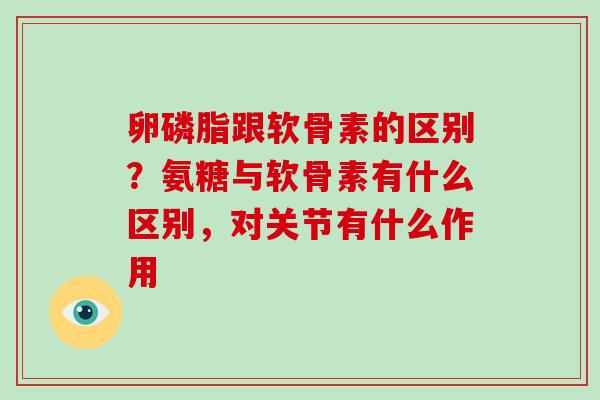 卵磷脂跟软骨素的区别？氨糖与软骨素有什么区别，对关节有什么作用
