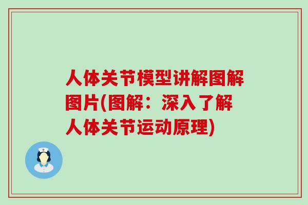 人体关节模型讲解图解图片(图解：深入了解人体关节运动原理)