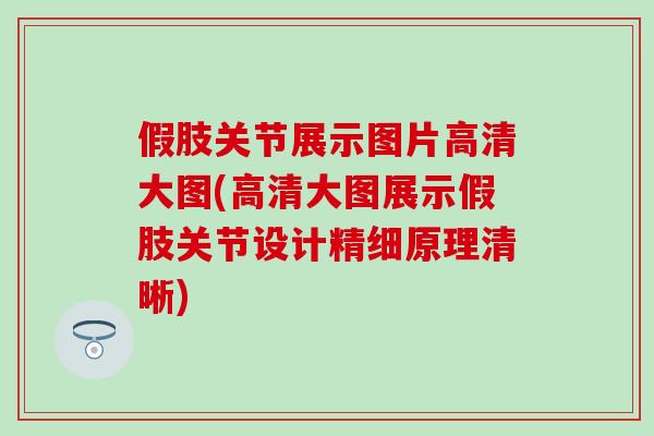 假肢关节展示图片高清大图(高清大图展示假肢关节设计精细原理清晰)