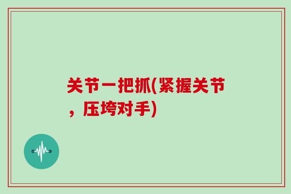 关节一把抓(紧握关节，压垮对手)