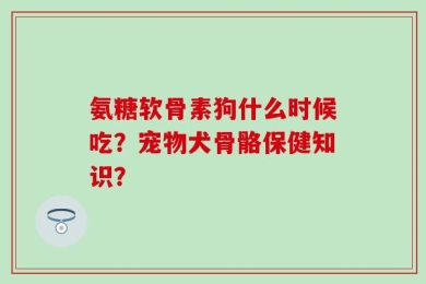 氨糖软骨素狗什么时候吃？宠物犬骨骼保健知识？