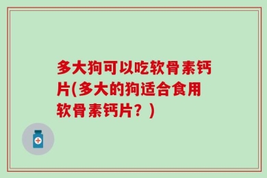 多大狗可以吃软骨素钙片(多大的狗适合食用软骨素钙片？)