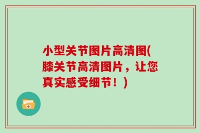 小型关节图片高清图(膝关节高清图片，让您真实感受细节！)