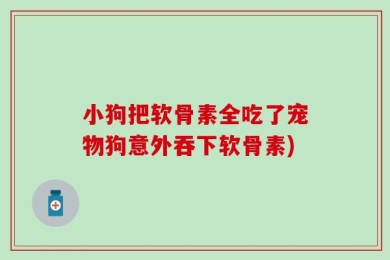 小狗把软骨素全吃了宠物狗意外吞下软骨素)