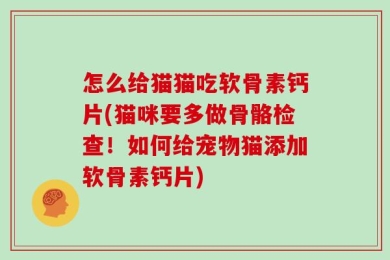 怎么给猫猫吃软骨素钙片(猫咪要多做骨骼检查！如何给宠物猫添加软骨素钙片)