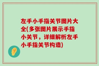 左手小手指关节图片大全(多张图片展示手指小关节，详细解析左手小手指关节构造)