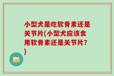 小型犬是吃软骨素还是关节片(小型犬应该食用软骨素还是关节片？)