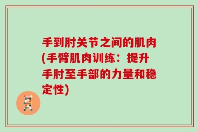 手到肘关节之间的肌肉(手臂肌肉训练：提升手肘至手部的力量和稳定性)