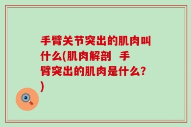 手臂关节突出的肌肉叫什么(肌肉解剖  手臂突出的肌肉是什么？)