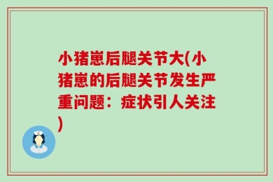 小猪崽后腿关节大(小猪崽的后腿关节发生严重问题：症状引人关注)