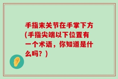 手指末关节在手掌下方(手指尖端以下位置有一个术语，你知道是什么吗？)