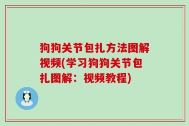 狗狗关节包扎方法图解视频(学习狗狗关节包扎图解：视频教程)