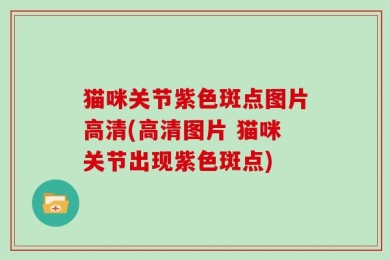 猫咪关节紫色斑点图片高清(高清图片 猫咪关节出现紫色斑点)