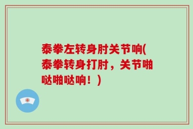 泰拳左转身肘关节响(泰拳转身打肘，关节啪哒啪哒响！)