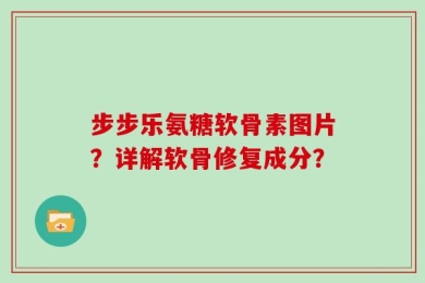步步乐氨糖软骨素图片？详解软骨修复成分？