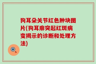 狗耳朵关节红色肿块图片(狗耳廓突起红斑病变揭示的诊断和处理方法)