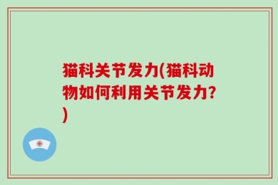 猫科关节发力(猫科动物如何利用关节发力？)
