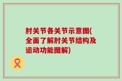 肘关节各关节示意图(全面了解肘关节结构及运动功能图解)