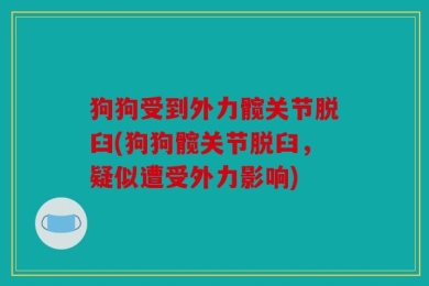 狗狗受到外力髋关节脱臼(狗狗髋关节脱臼，疑似遭受外力影响)