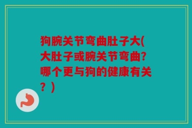 狗腕关节弯曲肚子大(大肚子或腕关节弯曲？哪个更与狗的健康有关？)