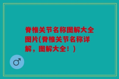 脊椎关节名称图解大全图片(脊椎关节名称详解，图解大全！)