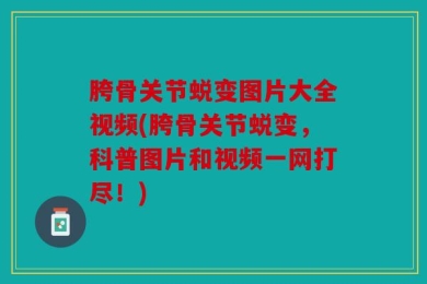 胯骨关节蜕变图片大全视频(胯骨关节蜕变，科普图片和视频一网打尽！)