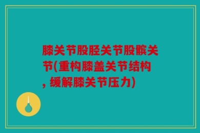 膝关节股胫关节股髌关节(重构膝盖关节结构, 缓解膝关节压力)
