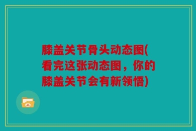 膝盖关节骨头动态图(看完这张动态图，你的膝盖关节会有新领悟)