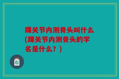 踝关节内测骨头叫什么(踝关节内测骨头的学名是什么？)