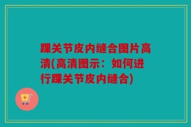 踝关节皮内缝合图片高清(高清图示：如何进行踝关节皮内缝合)