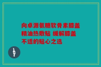 向卓源氨糖软骨素膝盖精油热敷贴 缓解膝盖不适的贴心之选