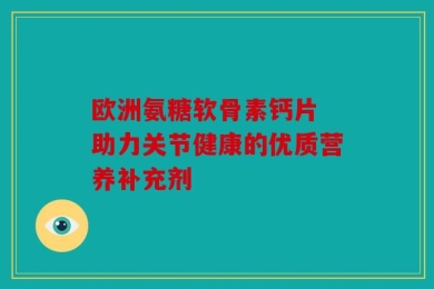欧洲氨糖软骨素钙片 助力关节健康的优质营养补充剂