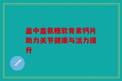 盖中盖氨糖软骨素钙片助力关节健康与活力提升