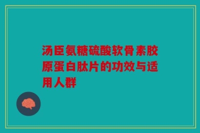 汤臣氨糖硫酸软骨素胶原蛋白肽片的功效与适用人群
