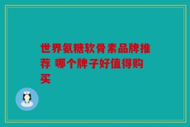 世界氨糖软骨素品牌推荐 哪个牌子好值得购买