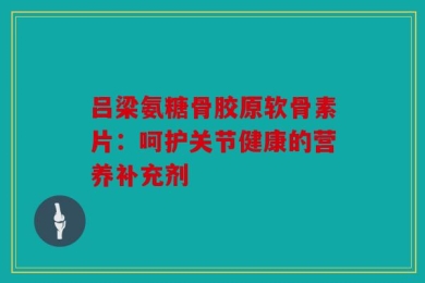 吕梁氨糖骨胶原软骨素片：呵护关节健康的营养补充剂