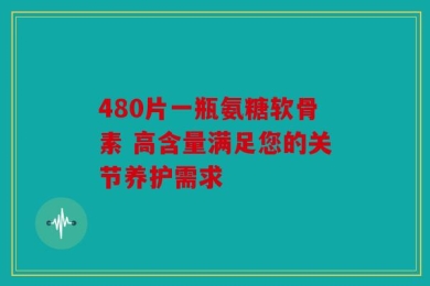 480片一瓶氨糖软骨素 高含量满足您的关节养护需求