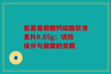 氨基葡萄糖钙硫酸软骨素片0.85g：功效成分与健康的关联