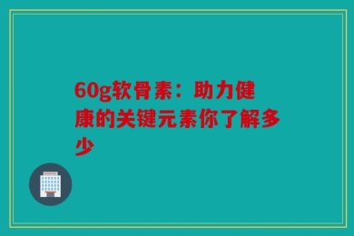 60g软骨素：助力健康的关键元素你了解多少