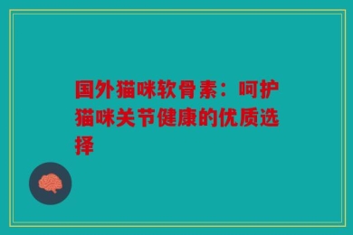 国外猫咪软骨素：呵护猫咪关节健康的优质选择