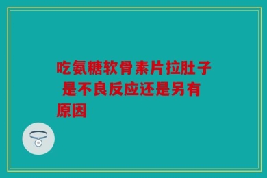 吃氨糖软骨素片拉肚子 是不良反应还是另有原因
