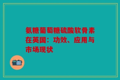 氨糖葡萄糖硫酸软骨素在英国：功效、应用与市场现状