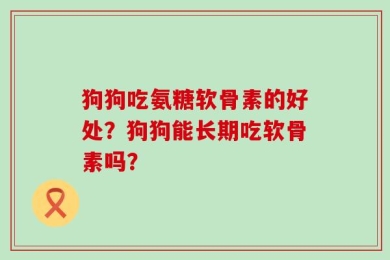 狗狗吃氨糖软骨素的好处？狗狗能长期吃软骨素吗？