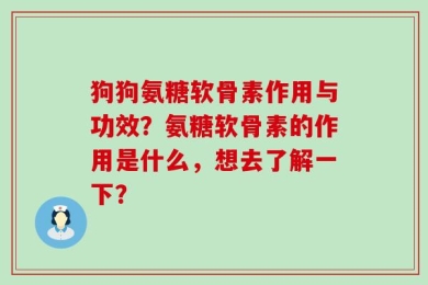 狗狗氨糖软骨素作用与功效？氨糖软骨素的作用是什么，想去了解一下？