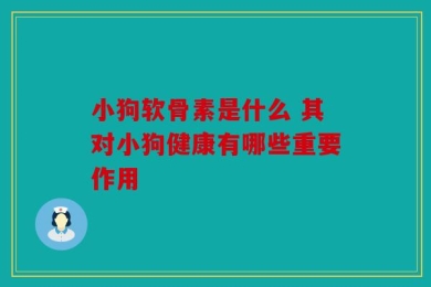 小狗软骨素是什么 其对小狗健康有哪些重要作用
