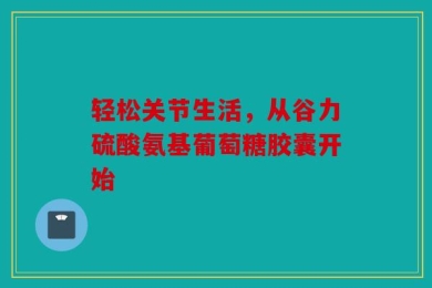 轻松关节生活，从谷力硫酸氨基葡萄糖胶囊开始