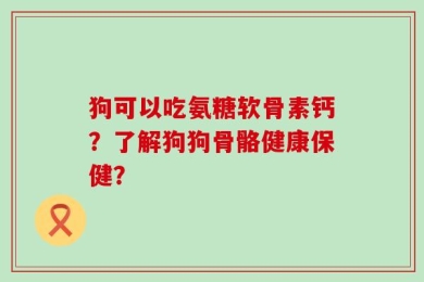 狗可以吃氨糖软骨素钙？了解狗狗骨骼健康保健？