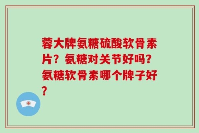 蓉大牌氨糖硫酸软骨素片？氨糖对关节好吗？氨糖软骨素哪个牌子好？