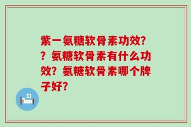 紫一氨糖软骨素功效？？氨糖软骨素有什么功效？氨糖软骨素哪个牌子好？